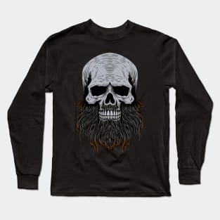 Skull with Beard Long Sleeve T-Shirt